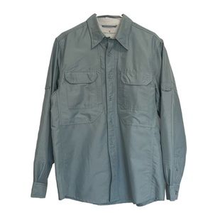 Royal Robbins Expedition Long Sleeve Button Down Shirt Light Blue UPF 50 Size M
